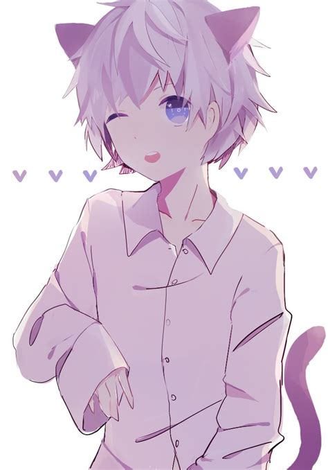 Related Handsome Anime Boy And Cat Grunge PFP Wallpapers. . Catboy anime pfp